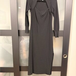 Black midi dress with cutout